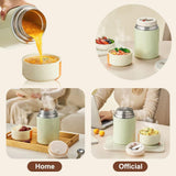 Blue 800ml Stainless Steel Thermal Stew Jar Portable Insulated Lunch Pot with Handle – Vacuum Insulated Soup Container(Foldable model)