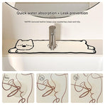 2-Piece Faucet Draining Mat Set Absorbent Sink Splash Guard Quick Dry Counter Mat 10x61cm(West Highland White Terrier)