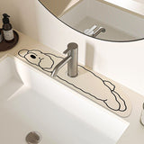 2-Piece Faucet Draining Mat Set Absorbent Sink Splash Guard Quick Dry Counter Mat 10x61cm(Long-legged puppy)