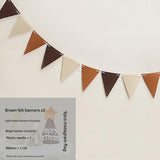 Felt Birthday Banner Set with Interchangeable Numbers 0-9 Pom Pom Garland Pennant Flags Happy Birthday Decoration - Front View