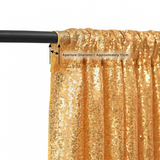 Gold Sequin Backdrop Curtain Party Wedding Photo Booth Background Panel 8FT x 2FT - Side View