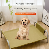 Grey Raised Pet Bed for Medium Dogs Cats Elevated Breathable Dog Cot Washable Anti-Moisture Pet Cot 50x40x20cm - Front View