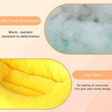 Banana Boat Pet Bed Plush Soft Dog Cat Nest with Cushion Warm Cozy Banana Shape Pet House for Small Medium Dogs Cats(Size: S) - Side View