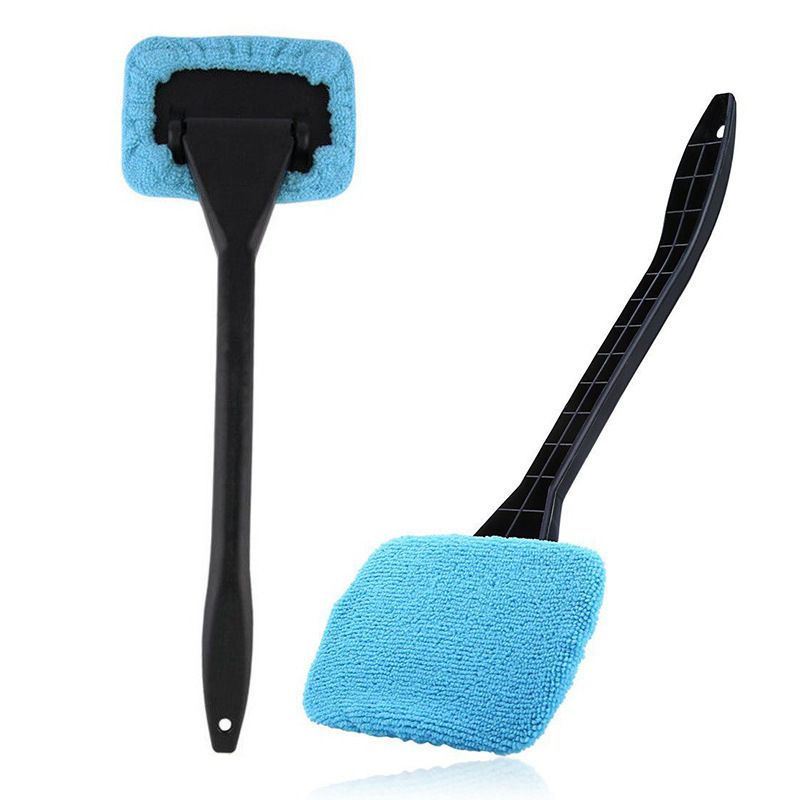 3-Piece Light blue Car Windshield Cleaning Brush Set Microfiber Defogging Wiper Tool Window Glass Cleaner