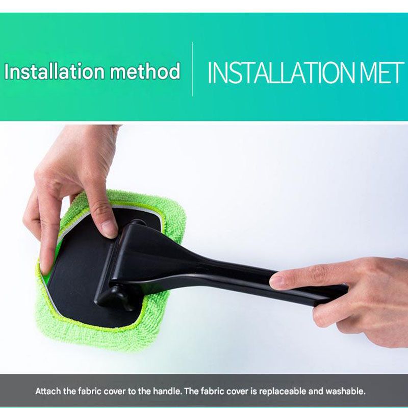 3-Piece Light blue Car Windshield Cleaning Brush Set Microfiber Defogging Wiper Tool Window Glass Cleaner