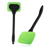 3-Piece Green Car Windshield Cleaning Brush Set Microfiber Defogging Wiper Tool Window Glass Cleaner
