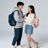 2-Piece Silver Balloon Dog Keychain Set with Heart Charm Bag Pendant Cute Couple Gift