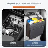 Car Seat Back Organizer Storage Bag Multi-Pocket Vehicle Seatback Holder Black - Side View