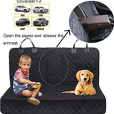 Car Rear Seat Pet Protector Mat Waterproof Dog Cat Back Seat Cover Black - Side View