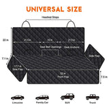 Car Rear Seat Pet Protector Mat Waterproof Dog Cat Back Seat Cover Black - 45-Degree Angle