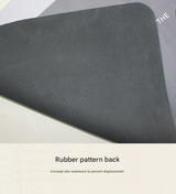 Black Kitchen Countertop Drainage Mat Absorbent Quick Dry Tech Velvet Dish Drying Pad 40x60cm(CD0077-2) - Top-Down View