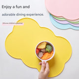 3-Piece Pink Silicone Placemat Set Cloud Shape Non-Slip Heat Resistant Kids Dining Mat