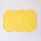 3-Piece Yellow Silicone Placemat Set Cloud Shape Non-Slip Heat Resistant Kids Dining Mat