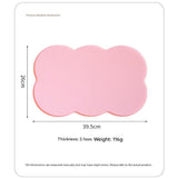 3-Piece Blue Silicone Placemat Set Cloud Shape Non-Slip Heat Resistant Kids Dining Mat - Rear View