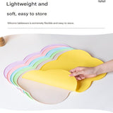 3-Piece Grey Silicone Placemat Set Cloud Shape Non-Slip Heat Resistant Kids Dining Mat