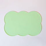 3-Piece Green Silicone Placemat Set Cloud Shape Non-Slip Heat Resistant Kids Dining Mat