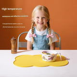 3-Piece Green Silicone Placemat Set Cloud Shape Non-Slip Heat Resistant Kids Dining Mat