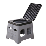 Grey Portable Folding Toilet Stool Outdoor Camping Car Emergency Portable Potty Chair