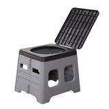 Grey Portable Folding Toilet Stool Outdoor Camping Car Emergency Portable Potty Chair