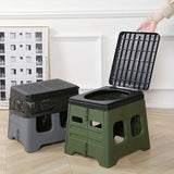 Grey Portable Folding Toilet Stool Outdoor Camping Car Emergency Portable Potty Chair - Front View
