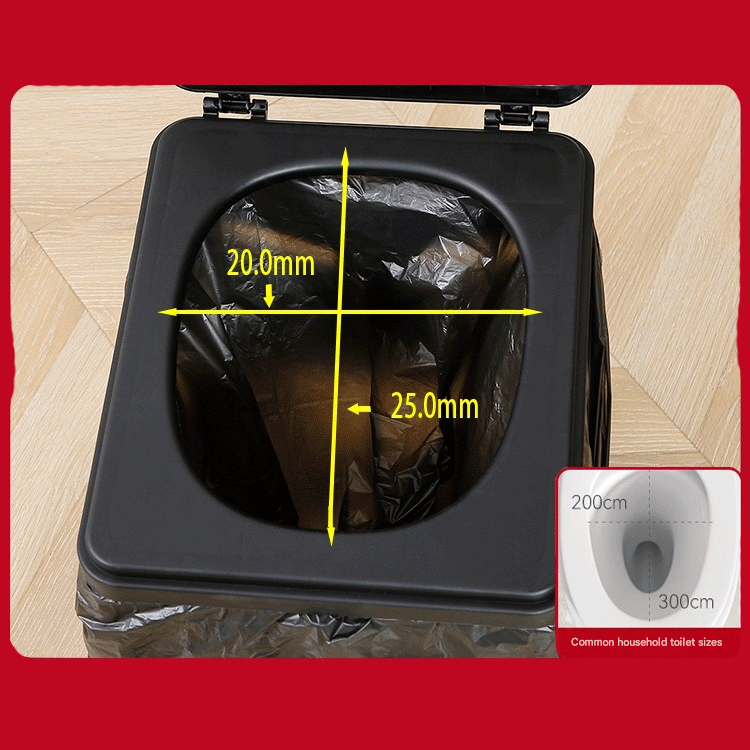 Grey Portable Folding Toilet Stool Outdoor Camping Car Emergency Portable Potty Chair