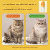 Orange Pet Shampoo Brush Silicone Foaming Massage Comb Dog Cat Bathing Grooming Tool - Side View
