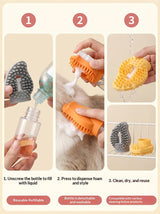 Yellow Pet Shampoo Brush Silicone Foaming Massage Comb Dog Cat Bathing Grooming Tool - Extra Image