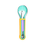 2-Piece Fruit Carving Tool Set Melon Baller Scoop Knife Stainless Steel(Yellow, blue and purple)