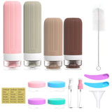 Silicone Travel Toiletry Bottles Set Leakproof Squeeze Containers with Case(02)