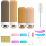 Silicone Travel Toiletry Bottles Set Leakproof Squeeze Containers with Case(04)