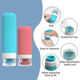 Silicone Travel Toiletry Bottles Set Leakproof Squeeze Containers with Case(04) - Side View