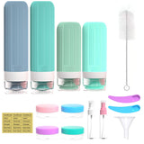 Silicone Travel Toiletry Bottles Set Leakproof Squeeze Containers with Case(06)