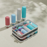 Silicone Travel Toiletry Bottles Set Leakproof Squeeze Containers with Case(06) - 45-Degree Angle