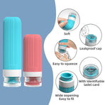 Silicone Travel Toiletry Bottles Set Leakproof Squeeze Containers with Case(10)
