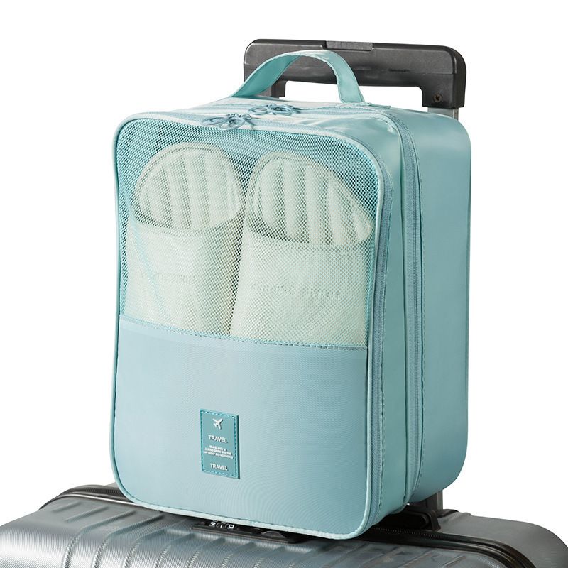 Light blue Travel Shoe Bag Portable Luggage Organizer Waterproof Dustproof Shoe Pouch