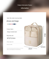 Light blue Travel Shoe Bag Portable Luggage Organizer Waterproof Dustproof Shoe Pouch - Rear View