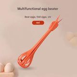 Red  2-Piece 3-in-1 Multi-Functional Egg Whisk & Food Tongs Set