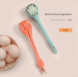 Red  2-Piece 3-in-1 Multi-Functional Egg Whisk & Food Tongs Set - Top-Down View