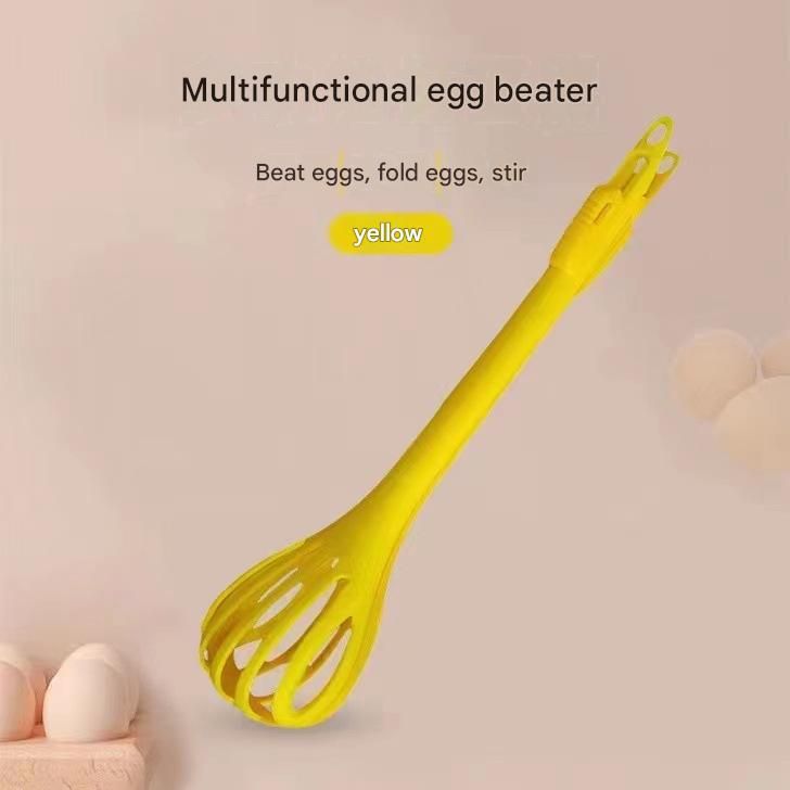 Yellow  2-Piece 3-in-1 Multi-Functional Egg Whisk & Food Tongs Set