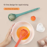 Yellow  2-Piece 3-in-1 Multi-Functional Egg Whisk & Food Tongs Set