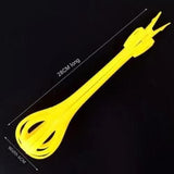 Yellow  2-Piece 3-in-1 Multi-Functional Egg Whisk & Food Tongs Set