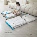 Vacuum Compression Storage Bags 6 Piece Set with Hand Pump for Clothes Bedding Travel - Front View