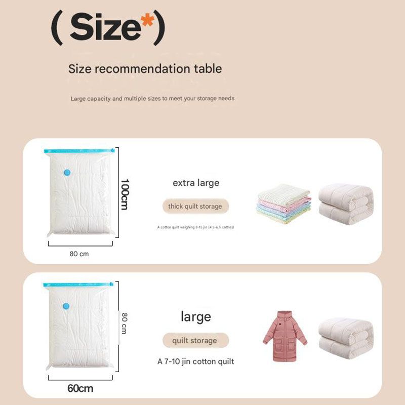 Vacuum Compression Storage Bags 6 Piece Set with Hand Pump for Clothes Bedding Travel