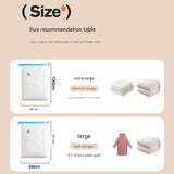 Vacuum Compression Storage Bags 6 Piece Set with Hand Pump for Clothes Bedding Travel - Rear View