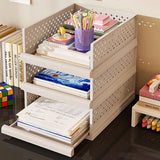 White Wardrobe Storage Organizers 2 Piece Set High & Low Pull-Out Drawer Style for Clothes