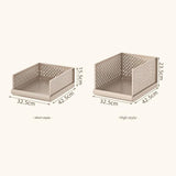 White Wardrobe Storage Organizers 2 Piece Set High & Low Pull-Out Drawer Style for Clothes - 45-Degree Angle