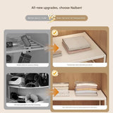 White Adjustable Closet Shelf Organizer, Expandable Wardrobe Divider Rack for Cabinet, Kitchen, and Entryway, Heavy-Duty Carbon Steel Storage Shelf, 27-38cm Length, 35cm Width, 22cm Height - Top-Down View