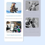 Black Motorcycle Phone Holder 4-Axis Shockproof Anti-Shake Mount for Navigation - Close-Up Angle