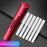 Red Mini Car Air Vent Perfume Freshener with 6 Scent Refills Aluminum Alloy Aromatherapy
