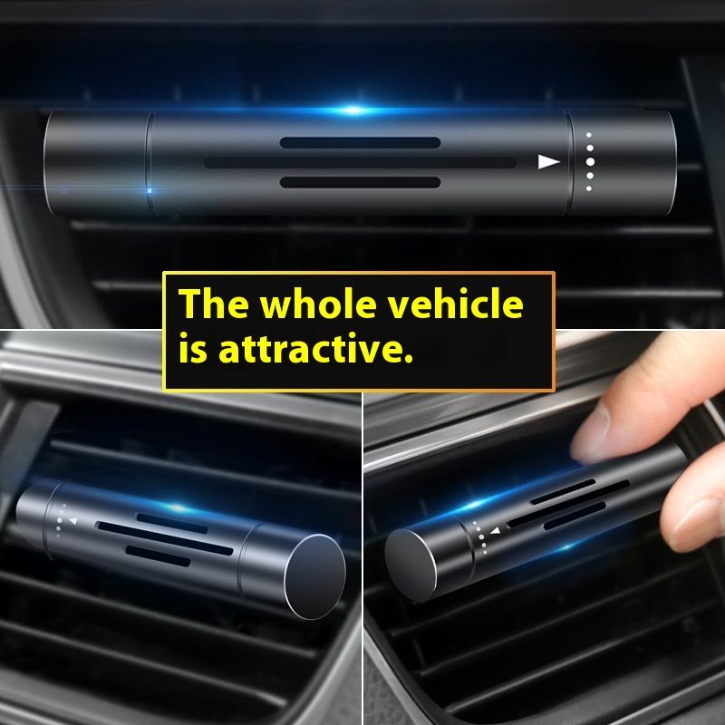 Red Mini Car Air Vent Perfume Freshener with 6 Scent Refills Aluminum Alloy Aromatherapy